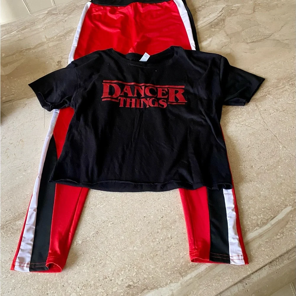 TRUE ROCK Black & Red Dancer Things Kids Costume Set
